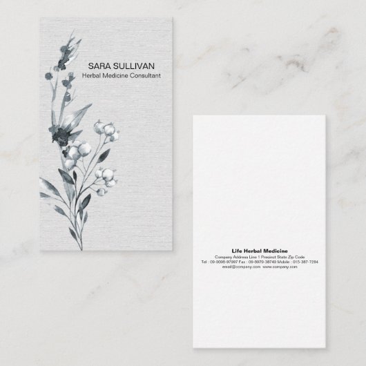 Laat bessen kruidengeneeskunde kruiden visitekaartje (Voorkant / Achterkant)