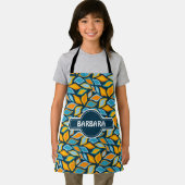 Laat blauw Sinaasappel minimaal patroon Schort (Insitu)