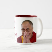 Laat Bliss gebeuren! - Dalai Lama Tweekleurige Koffiemok (Voorkant rechts)