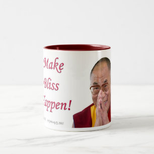 Laat Bliss gebeuren! - Dalai Lama Tweekleurige Koffiemok