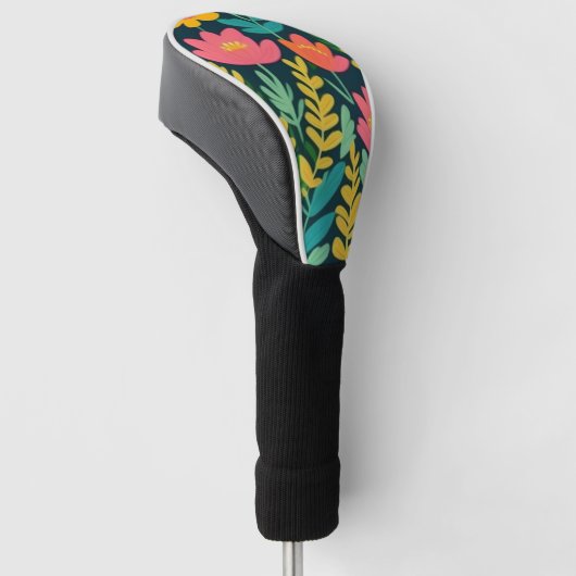 Laat bloemen kleurrijk ontwerp golfheadcover (Schuin)
