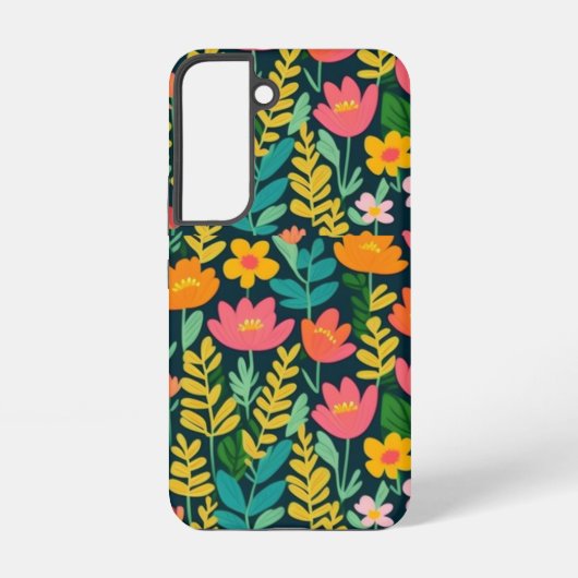 Laat bloemen kleurrijk ontwerp samsung galaxy hoesje (Achterkant)