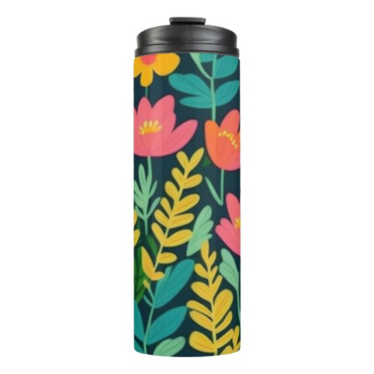 Laat bloemen kleurrijk ontwerp thermosbeker (Voorkant)