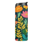 Laat bloemen kleurrijk ontwerp thermosbeker (Gedraaid links)