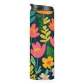 Laat bloemen kleurrijk ontwerp thermosbeker (Geroteerd rechts)