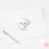 laat botanische krans de bruiloft van zeehonden ronde sticker (Envelop)