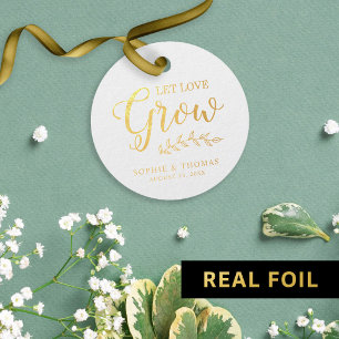 Laat Bruiloft Liefde Groeien Folie Rond Bedankjes Labels