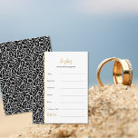 Laat bruiloft thema wensen aan bruid & bruidegom informatiekaartje<br><div class="desc">Onze Leaves Wedding Theme Wishes to Bride & Groom Enclosure Kaart, onderdeel van het Chic Leaf Pattern Border Wedding Invitation Collectie, stelt genodigden in staat om notities achter te laten. Met deze 5-inch x 3, 5-inch platte kaart, in portretformaat met een zwarte abstracte bladrand, kan de tekst worden aangepast om...</div>