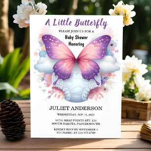 Laat Bug Boho Soft Glow Live Butterfly Baby shower Kaart