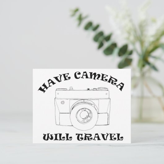 Laat camera reizen briefkaart (Staand voorkant)