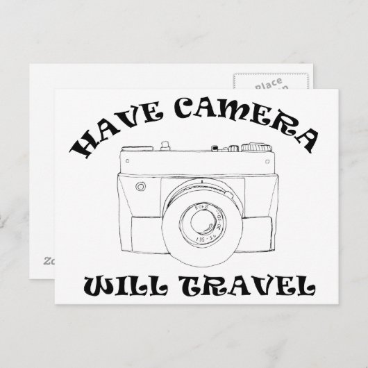 Laat camera reizen briefkaart (Voorkant / Achterkant)