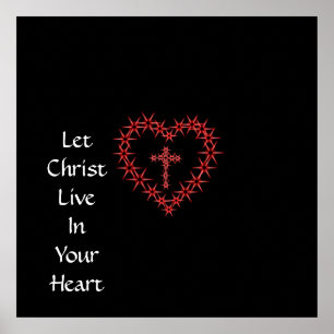 LAAT CHRIST LEVEN IN UW HART POSTER