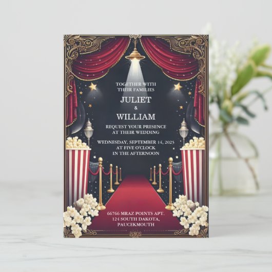 Laat Cinema Retro Movie Ticket Meest Populaire Bru Kaart (Staand voorkant)