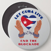 Laat Cuba Leven Knop Ronde Button 6,0 Cm (Voorkant /achterkant)