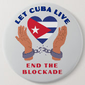 Laat Cuba Leven Knop Ronde Button 6,0 Cm (Voorkant)
