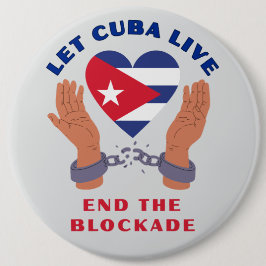 Laat Cuba Leven Knop Ronde Button 6,0 Cm