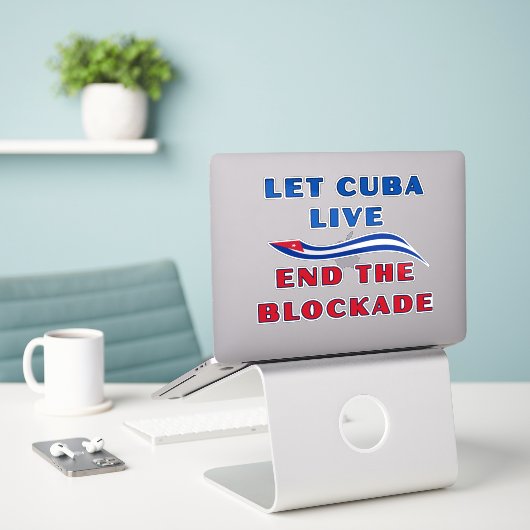 Laat Cuba Leven Sticker (Laptop op bureau)