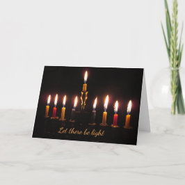 Laat daar de lichte menorah kaart van de Chanoeka