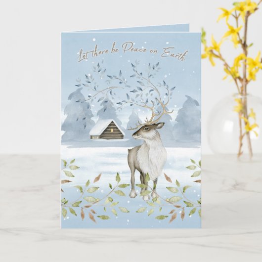 Laat daar Vrede op de Scène van de Winter van de Kaart (Gele Bloem)