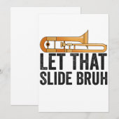 Laat Dat Glijden Bro Grappige Trombone Speler Kope Kaart (Voorkant / Achterkant)
