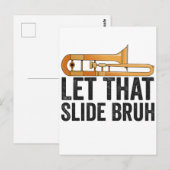 Laat dat maar even grappige trombone speler koper  briefkaart (Voorkant / Achterkant)