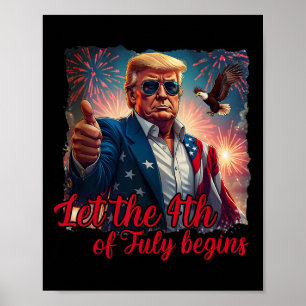 Laat de 4 juli begint Grappige Trump Amerikaanse V Poster