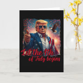 Laat de 4e Juli Beginnen Grappige Trump Amerikaans Kaart (Gele Bloem)