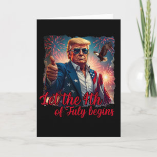 Laat de 4e Juli Beginnen Grappige Trump Amerikaans Kaart