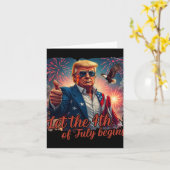 Laat de 4e juli begint grappige Trump Patriotic F Kaart (Gele Bloem)