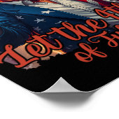 Laat de 4e juli begint grappige Trump Patriotic F Poster (Hoek)