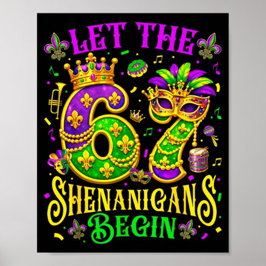 Laat de 67 grapjes beginnen grappig 6 7 zes zeven poster (Voorkant)