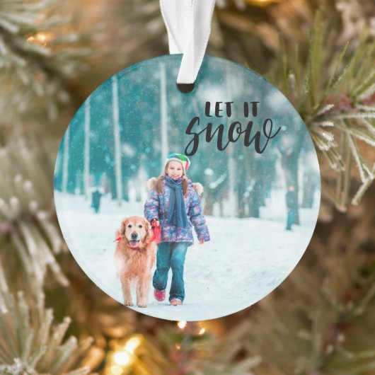 Laat de aangepaste kerstfoto Snow Ornament (Boom)