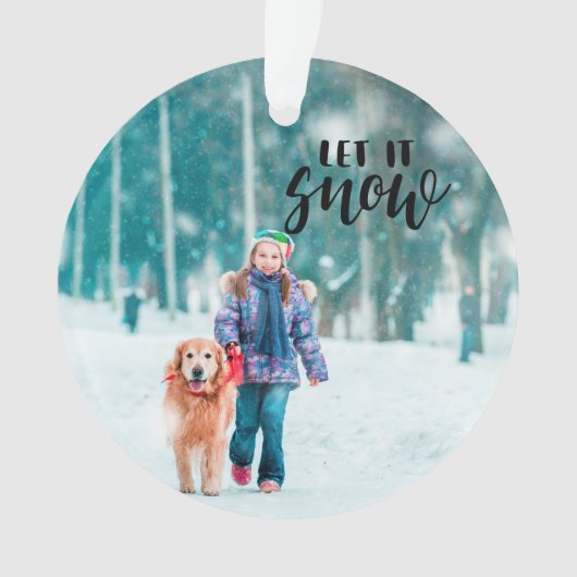 Laat de aangepaste kerstfoto Snow Ornament (voorkant)