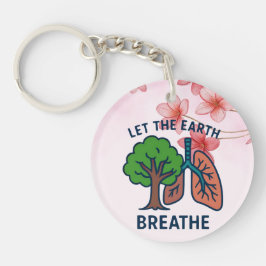 Laat de aarde ademen Boomlongen Eco-activist Sleutelhanger