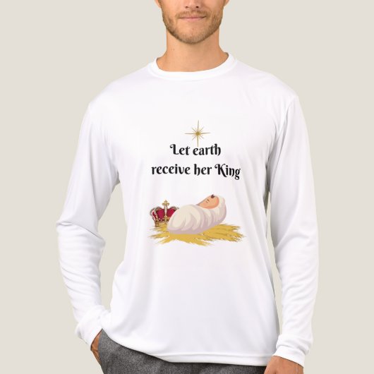 Laat de aarde haar koning ontvangen Tri-Blend shirt (Voorkant volledig)