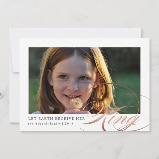 Laat de Aarde haar Koning Religieuze Fotokaart ont (Voorkant)