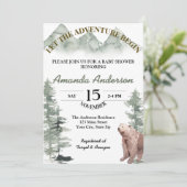 LAAT DE ADVENTUUR BEGINNEN BABY SHOWER-INVITATIE KAART (Staand voorkant)