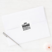 Laat de apotheker de technicus rustig houden. ronde sticker (Envelop)