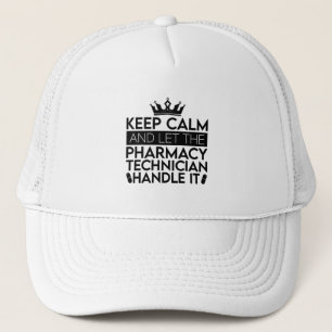 Laat de apotheker de technicus rustig houden. trucker pet