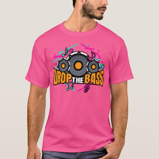 Laat de bas achter Dubstep Basshead Techno EDM Rid T-shirt (Voorkant)