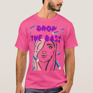 Laat De Bas Sexy Vrouwelijke Dubstep Rave Rollende T-shirt