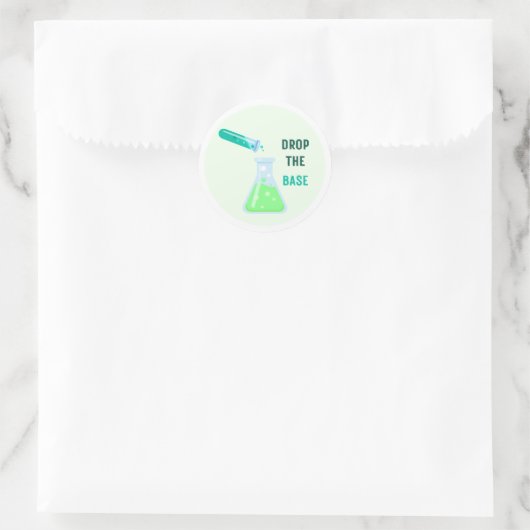 Laat de Base vallen Ronde Sticker (Tas)