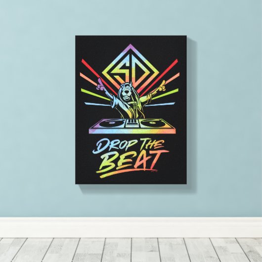 Laat de beat vallen: DJ Scooby-Doo Canvas Afdruk (Insitu (Houten vloer))