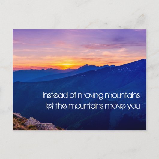 Laat de bergen je bewegen briefkaart (Voorkant)