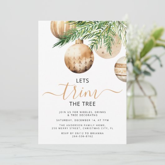 Laat de boom snoeien | kerstfeest kaart (Staand voorkant)