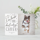 Laat de cheer Dog met Kerstmis open Feestdagenkaart (Staand voorkant)