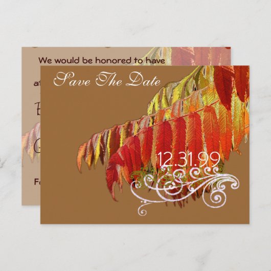 Laat de datum opslaan aankondigingskaart (Voorkant / Achterkant)