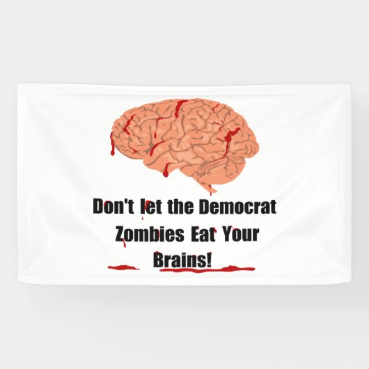 Laat de democratische zombies je brein niet opeten spandoek (Horizontaal)