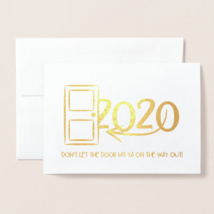 Laat de deur je niet raken op de weg naar buiten!  folie kaarten