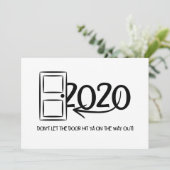 Laat de deur je niet raken op de weg naar Kerstmis Kaart (Staand voorkant)